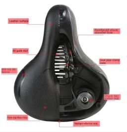 Sela de bicicleta respirável oca para homens e mulheres, MTB Road Bike Saddle, amortecedor confortável, assento de bicicleta, aviso de segurança - Image 1