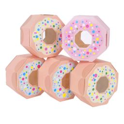 10 peças caixa de presente em formato de rosquinha para doces chocolate caixa em tema doce festa de casamento aniversário chá de bebê presente produtos de decoração para casa - Image 2