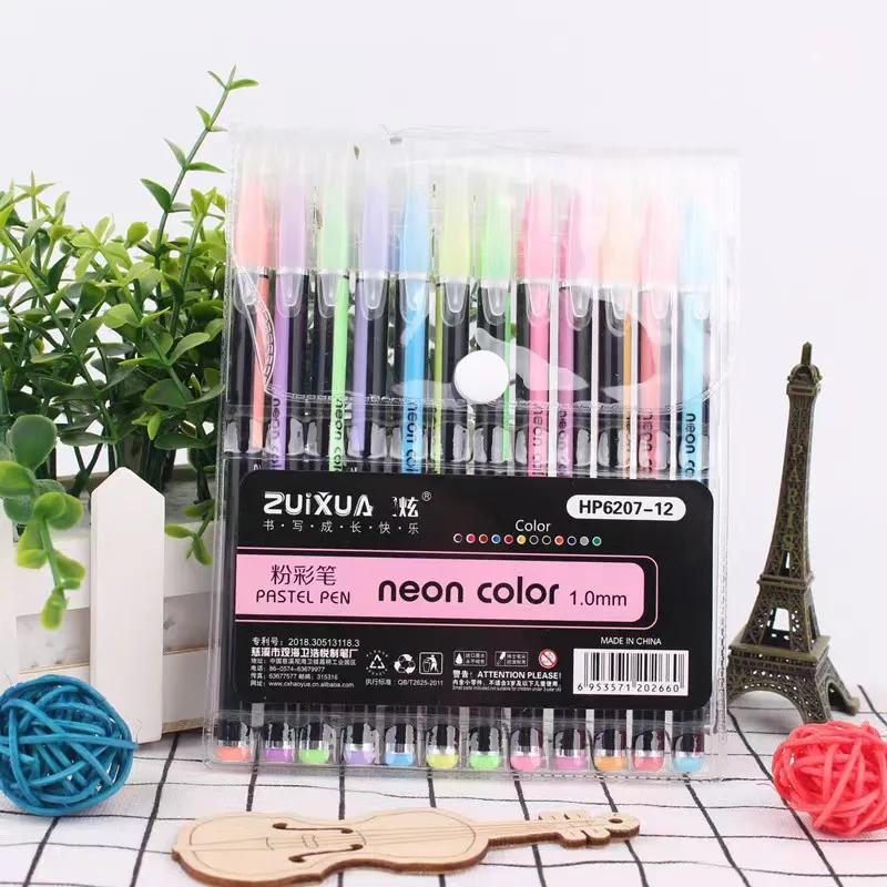 Glitter Gel Canetas Set, Adulto Coloring Book, Revistas, Desenho, Doodling, Art Markers, Promoção, Escola, Escritório, 12Pcs - Image 1
