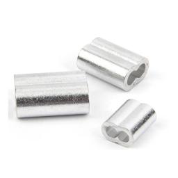 Ferros De Fio De Alumínio Corda De Fio De Aço, Durável Crimp Luva, Clipe De Fixação, Clipe De Cabo De Hardware, Duplo Furo, M1 a M12, 10-50Pcs - Image 2