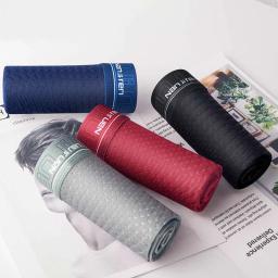 4 pçs boxer shorts masculinos roupa interior de seda gelo plus size cuecas legal respirável sexy calcinha fina malha lingerie lotes por atacado - Image 2