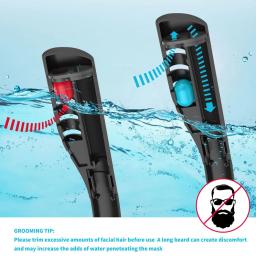 Tubo duplo Silicone Snorkeling Máscara, Mergulho Seco Completo, Adultos Óculos de Natação, Auto-contido, Subaquático Respirável, Exterior - Image 3