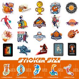 Adesivos elegantes para basquete, adesivos esportivos impermeáveis, para bagagem, laptop, scooter, garrafa de água, 50pcs - Image 3