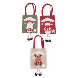 Pano saco de presente de natal saco de lona de maçã sacola de véspera de natal bolsa de doces de maçã feliz navidad joy 2025 noel fontes de festa - Image 4