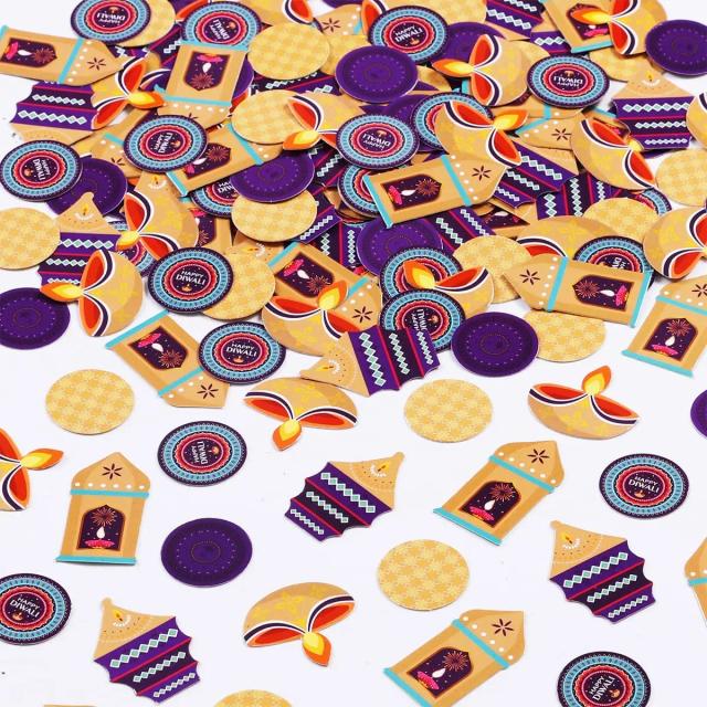Pacote Cheereveal de 200 Confetes de Papel para Decoração de Festa de Diwali - Celebre o Festival das Luzes com Alegria!