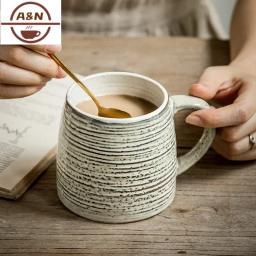 500ml caneca de café japonesa canecas de linha vintage xícaras de café cerâmica copo de água drinkware escritório em casa grande capacidade - Image 1