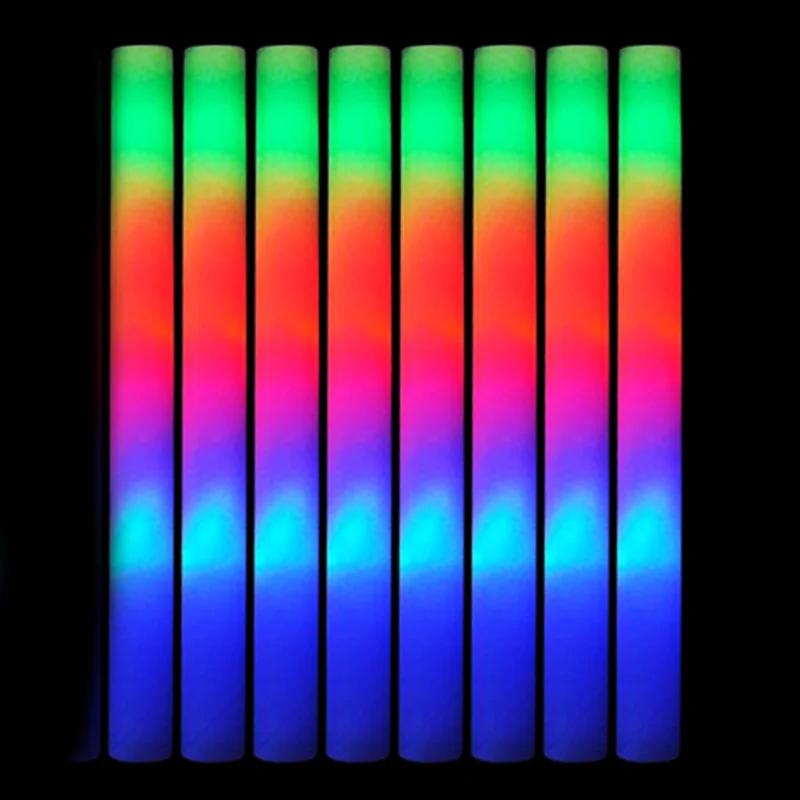 Varas de espuma LED com efeito intermitente, luz branca, bastões Cheer, Glow in the Dark, Wedding Party Supply, 3 luzes piscando, 30PCs - Image 1