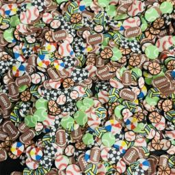 100g Mix Balls Futebol Basquetebol voleibol Fatias Polymer Clay Sprinkles DIY Slime Filling Acessórios Nail Decoration Craft - Image 2