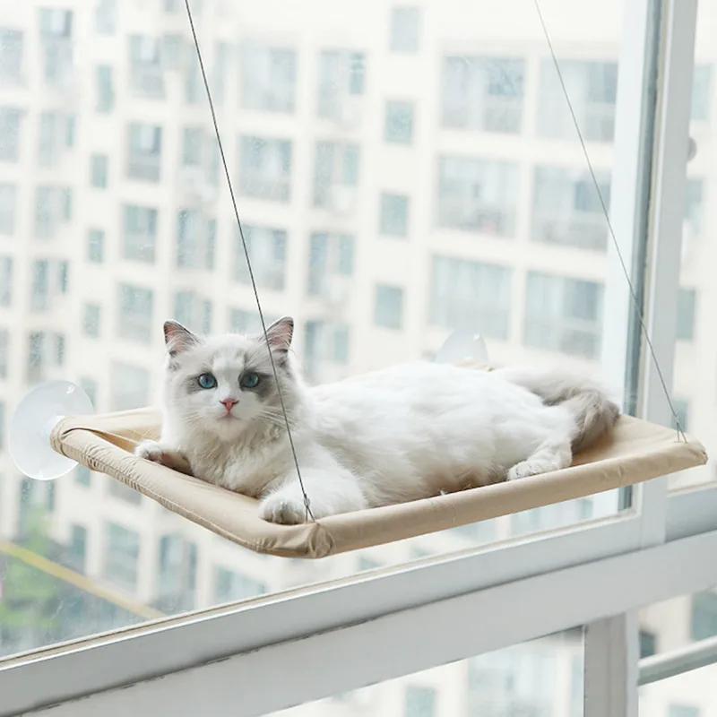 Pet Cat Hammock Pendurado Cama De Gato Rolamento 20Kg Confortável Cat Sunny Window Seat Mount Kitten Escalada Frame Pet Acessórios - Image 1