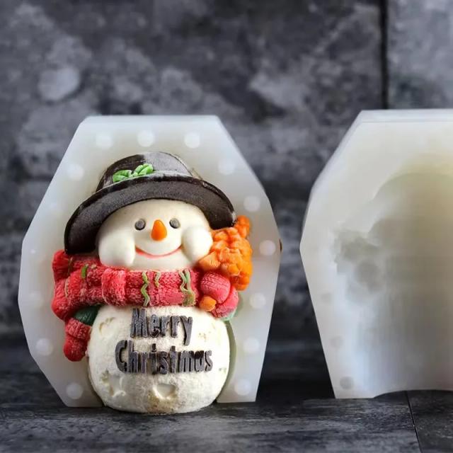 Moldes de Silicone em 3D de Boneco de Neve para Decoração de Bolos e Velas - Tamanho Grande e Versátil para Artesanato e Cozimento