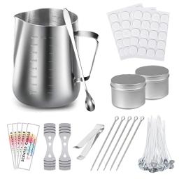 Kit de fabricação de velas, suprimentos, ferramentas artesanais de velas diy, pote de vela, mechas de velas, adesivos, suportes e jarra para iniciantes - Image 2