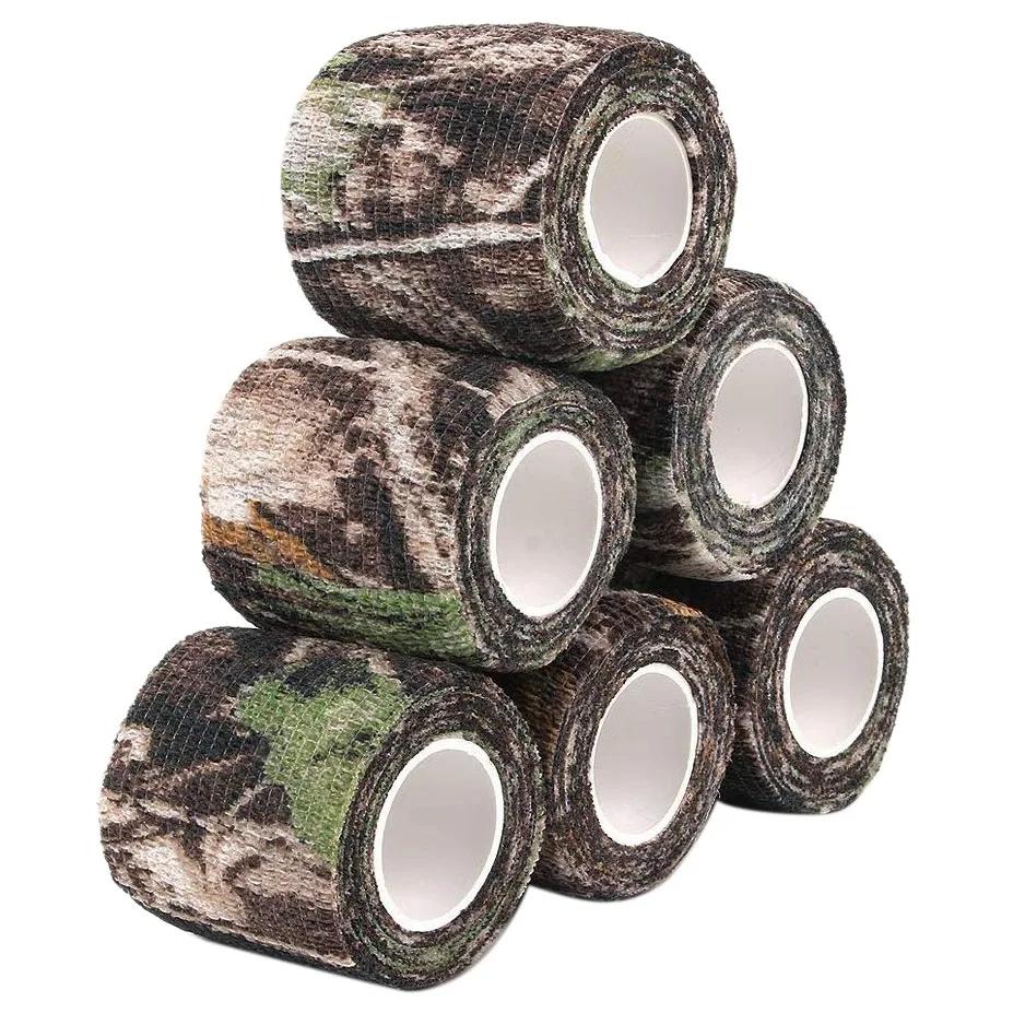 Fita de camuflagem auto-adesiva para camping, caça, bicicleta, telescópio, camo, atadura do estiramento, 6 rolo - Image 1