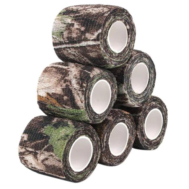 Fita de camuflagem adesiva multiuso para camping, caça e atividades ao ar livre - pacote com 6 rolos