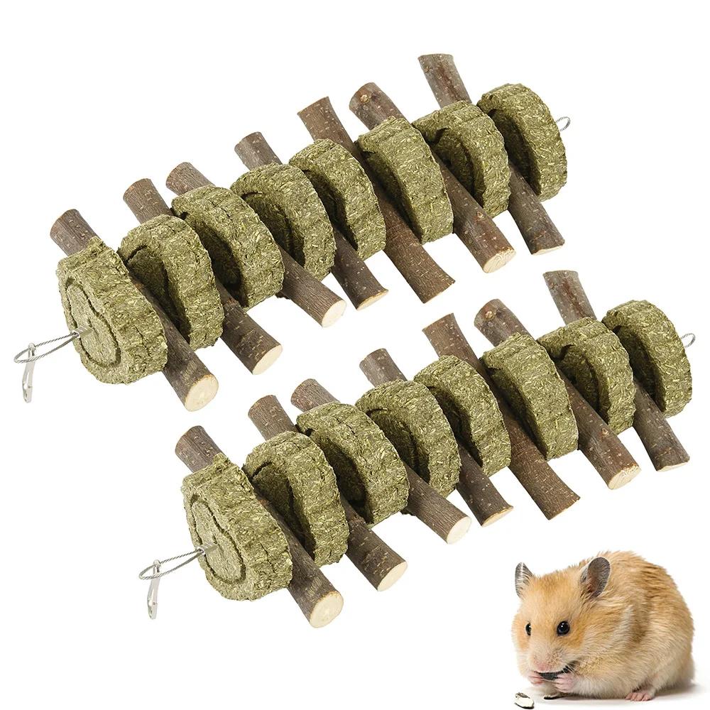 Maçã orgânica mastigando varas para animal de estimação, dentes seguros moendo brinquedo para chinchila, hamsters, roedores animais, 100% natural, coelho, 2pcs - Image 1