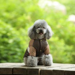 Colete de algodão impermeável para animais de estimação, roupas luxuosas para cães, casaco chihuahua, fantasia de cachorro, buldogue francês, quente, inverno - Image 3