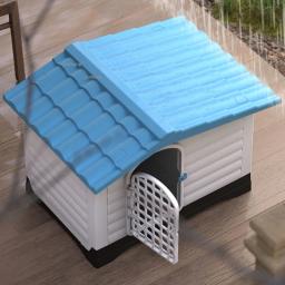Fechado plástico filhote de cachorro canis lavável gatinho villa à prova de chuva protetor solar grande casa cães ao ar livre pátio gaiola do cão pet quarto suprimentos - Image 3