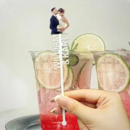 Personalizado Imprimir Agitadores Bebida, Nome Personalizado e Foto, Festa de Casamento, Batismo, Cocktail, Acrílico, 10, 50, 100 - Image 2