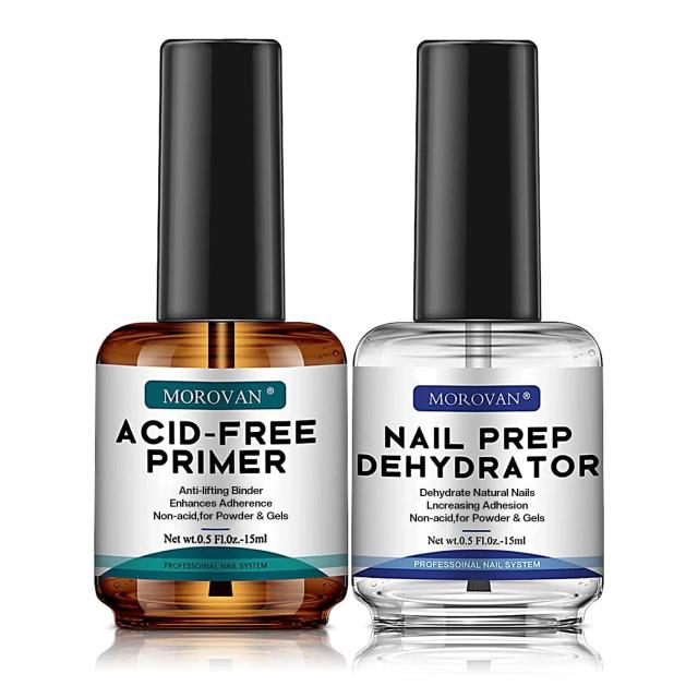 Desidratador Natural Morovan para Unhas: Primer Sem Ácido Ideal para Esmalte Acrílico, Gel e Arte nas Unhas