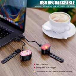 LED USB recarregável luzes de bicicleta, lâmpada de bicicleta, impermeável, frente e verso, iluminação de bicicleta, farol, lanterna traseira - Image 3