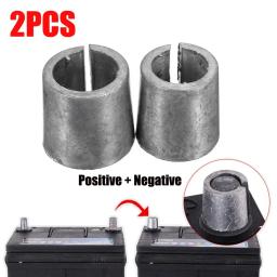 2 pçs adaptadores de poste de bateria mangas conversor terminal de bateria de carro positivo negativo bateria conectar terminal reparação calço - Image 1