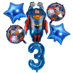 6 pçs dc super-herói tema festa balões de ar conjunto superman 32 polegada número folha balão meninos decorações aniversário crianças festa suprimentos - Image 4