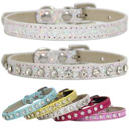 Coleira reflexiva ajustável para cães, anel do pescoço, fivela de segurança, colar bonito do gato, strass Pet Supply Strap - Image 5