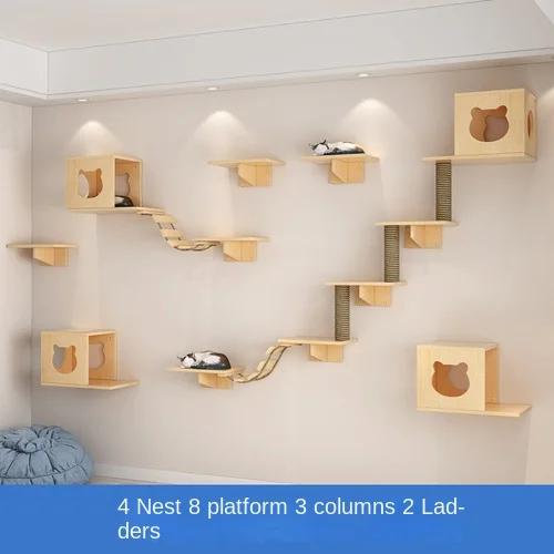 Cat Tree Towers Elevados para Grandes Gatos - Acessório de Descanso e Estrutura de Jogo Ideal para Treinamento e Diversão