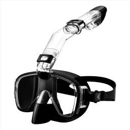 Dobrável Snorkel Mergulho Máscara Conjunto com Sistema Dry Top e Camera Mount, Anti-Fog Professional Gear, Black Gear - Image 2