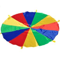 2-6m de diâmetro de acampamento ao ar livre arco-íris guarda-chuva paraquedas brinquedo jump-sack ballute jogo de trabalho em equipe interativo brinquedo para o presente das crianças - Image 3