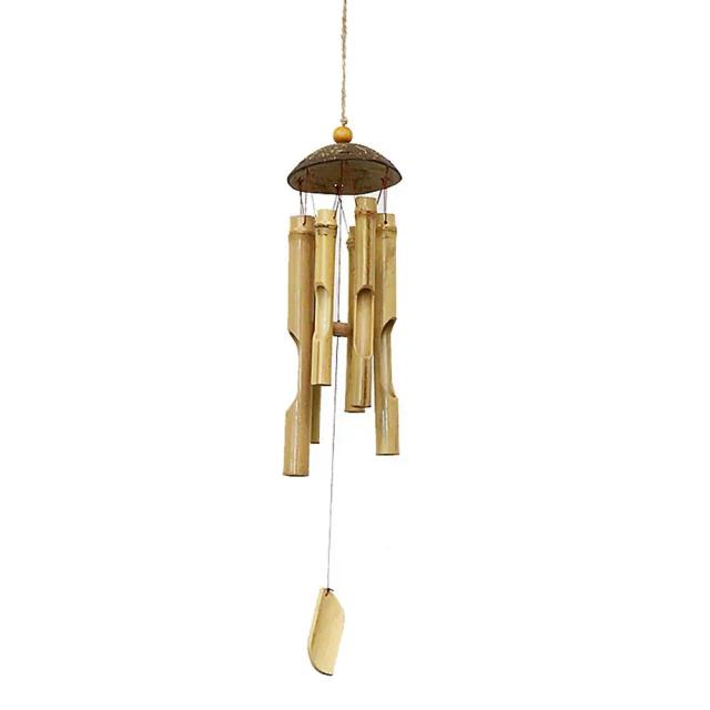 Cascata de Bamboo Artesanal: Chime de Vento para Decoração de Jardim e Pátio