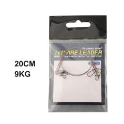 Steel Wire Leader Core Leash para uso em água salgada ou água doce, líder com Snap e Swivels, linha de pesca, 2pcs por pacote - Image 5