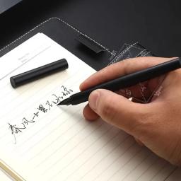 Jinhao 35 caneta tinteiro luxo elegante todo em aço/preto fosco corpo ef/f nib caligrafia caneta de tinta escola material de escritório papelaria - Image 2