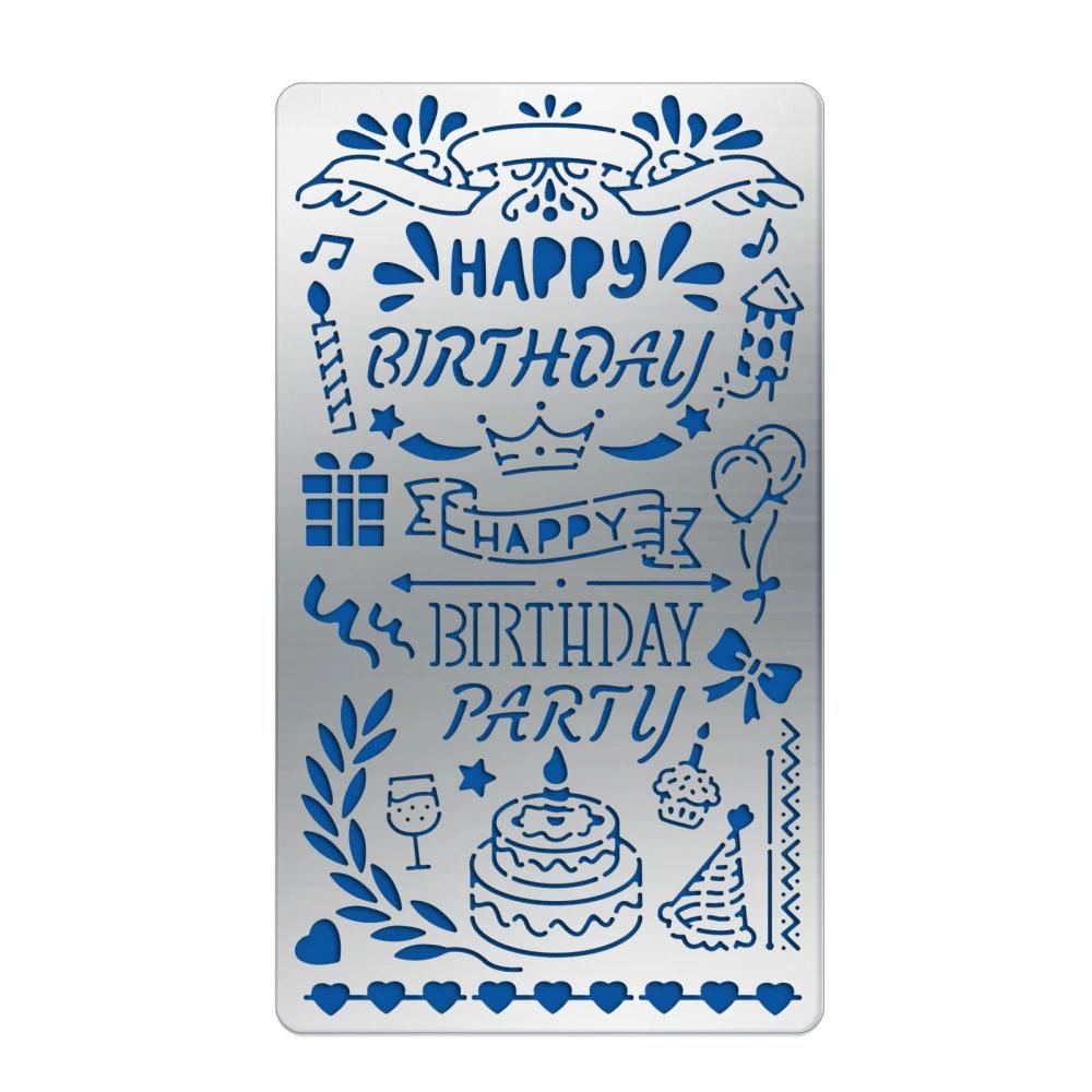 Letra número de aço inoxidável estênceis diy pintura scrapbook coloração gravação álbum modelo decorativo - Image 1