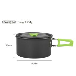 Conjunto de panelas de acampamento ao ar livre, piquenique cozinhar conjunto, panela, frigideira, chaleira, tigela de plástico, colher, pá de arroz, loofah, 9pcs - Image 5