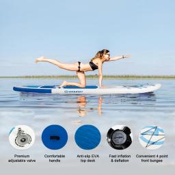 Inflável Stand Up Paddle Board Non-Slip Surf Board com Bomba de Ar Carry Bag Leash Standing Boat Surfboard para Jovens Adulto - Image 4