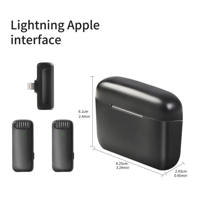 Conjunto de Microfones de Lapela Sem Fio para Gravação e Streaming Ao Vivo