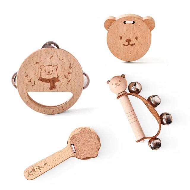 Brinquedo Montessori Xilofone de Madeira para Bebês e Crianças 0-3 Anos
