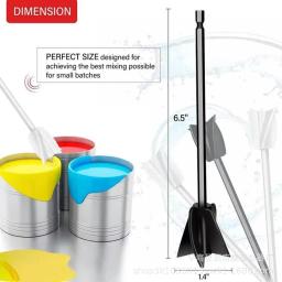 Pintura e resina epóxi Poder Mixer Blade, Ferramenta de perfuração para Mistura, 1.4 "Plastic Paddle, Substituir Resina Mixer Broca Anexo, 124A - Image 3