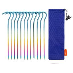 Tito-colorido Titanium Alloy Outdoor Camping Tent Peg com cabeça de Curvação, 8 PCs, 12PCs, 3,0 milímetros - Image 1