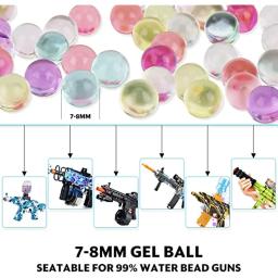 Gel Ball Gun Blaster Recarga Contas De Água De Munição, Arco-íris Crescente Splatrball, 7-8mm, 10000Pcs - Image 4