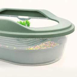Casa destacável para répteis, recipiente para tanque tartaruga, fácil trocar, habitat plástico água com áreas para - Image 2