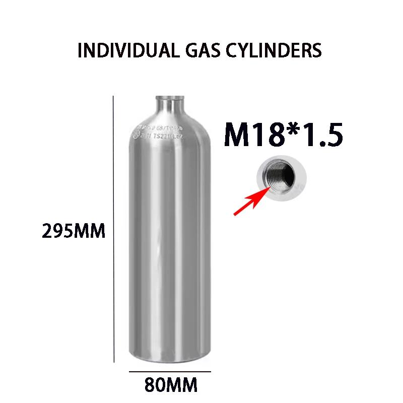 Cilindro de co2 para tanque de peixes, cilindro cheio de oxigênio à prova de explosão, liga de alumínio para aquário, cilindro de alumínio de alta pressão - Image 1