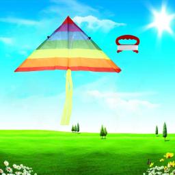 Arco-íris kite com 50m linha de pipa ao ar livre pipas crianças brinquedo criança presente jardim pano brinquedo para crianças brinquedo pipas & pipas acessórios - Image 2