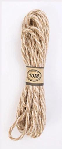 Corda tecida de cânhamo e juta colorida de 4mm para artesanato diy, embalagem de presente artesanal, acessórios, cabos, decoração de casa, 10 metros/lote - Image 1