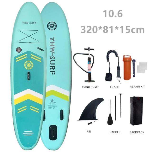 Conjunto Inflável de Stand Up Paddle: Caiaque, Surf, Acessórios Inclusos e Inflador Portátil