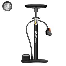Bomba de bicicleta multifuncional com medidor, inflador portátil para bicicleta e carros, medidor de alta pressão e bomba de ar do bocal, 160PSI - Image 2