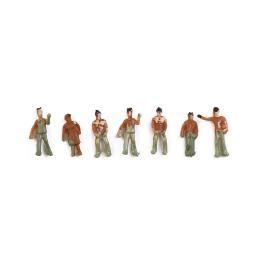 Pessoas modelo figuras em miniatura, cenas pintadas, cenas pintadas, poses sortidas, 1:200 escala, 100pcs - Image 4