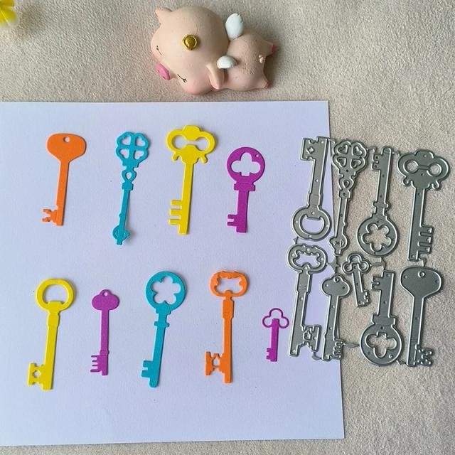Conjunto de 9 Peças de Chaves de Corte para Scrapbook e Cartonagem: Molde de Metal para Decoração e Artesanato DIY