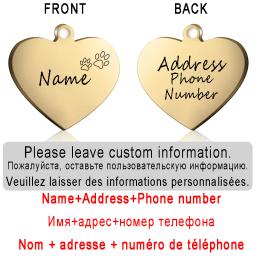 Tag personalizado do coração do cão ID, colar de gato pingente, gravado colar pet, corrente charme suprimentos, produtos de nome, personalizado - Image 2