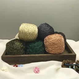 Fio De Glitter De Seda Pura, Fio Oco De Ouro e Prata, Saco Hyunya DIY, Urso, Fio De Tricô De Boneca De Crochet, Presente Tecido à Mão, Venda Nova, 50g - Image 1